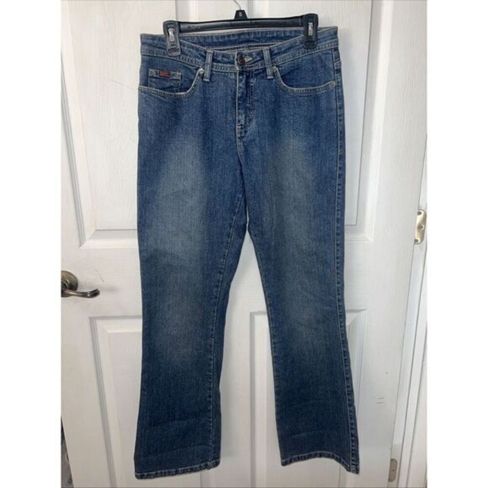 Lee Mid Rise Boot Cut Womens Jeans Size 8M Blue‎ Stretch Dark Wash